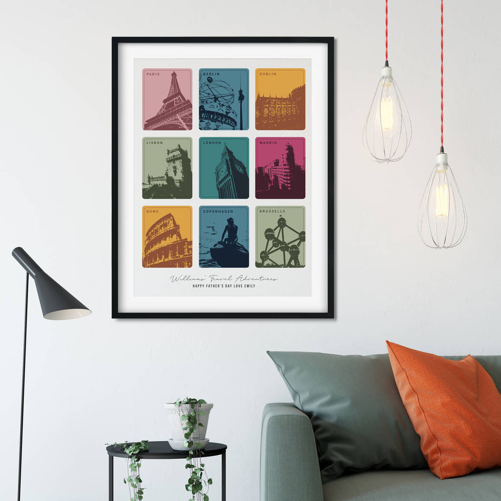 Travel Memories And Favourite Places Personalised Print