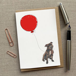 Personalised Staffy Birthday Card