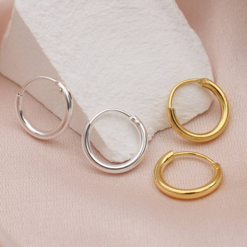 Gold Or Silver Sleeper Mini Huggie Hoop Earrings