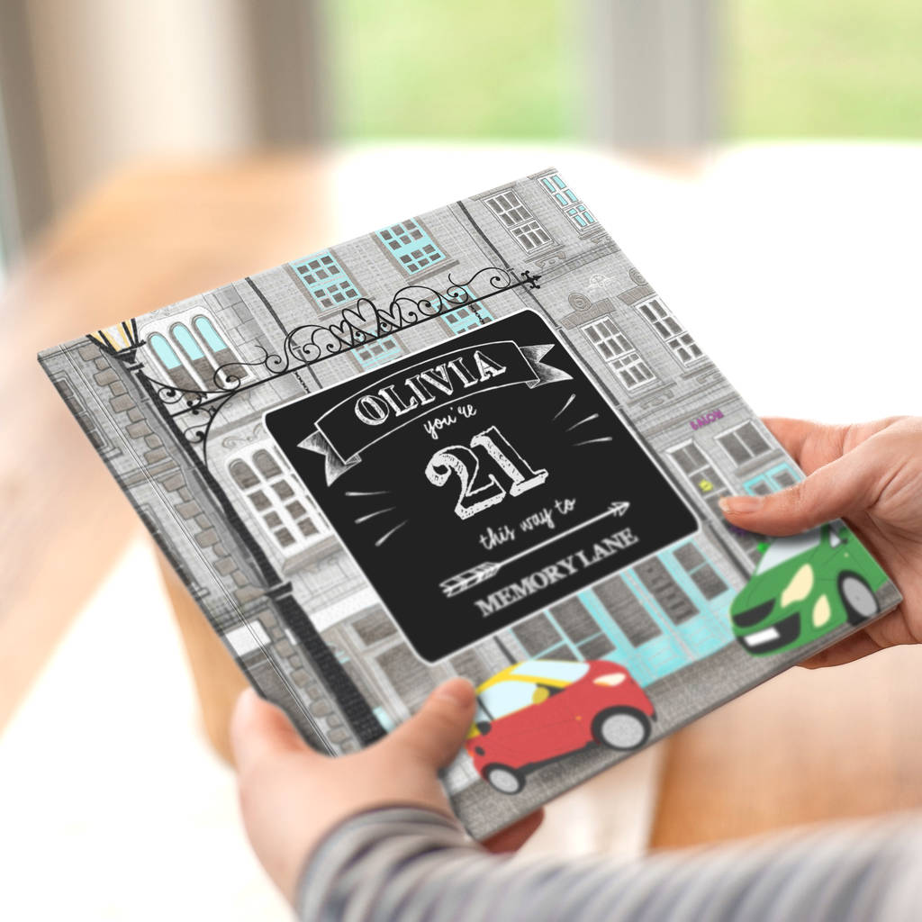 Personalised 21 St Birthday Book 'Memory Lane'