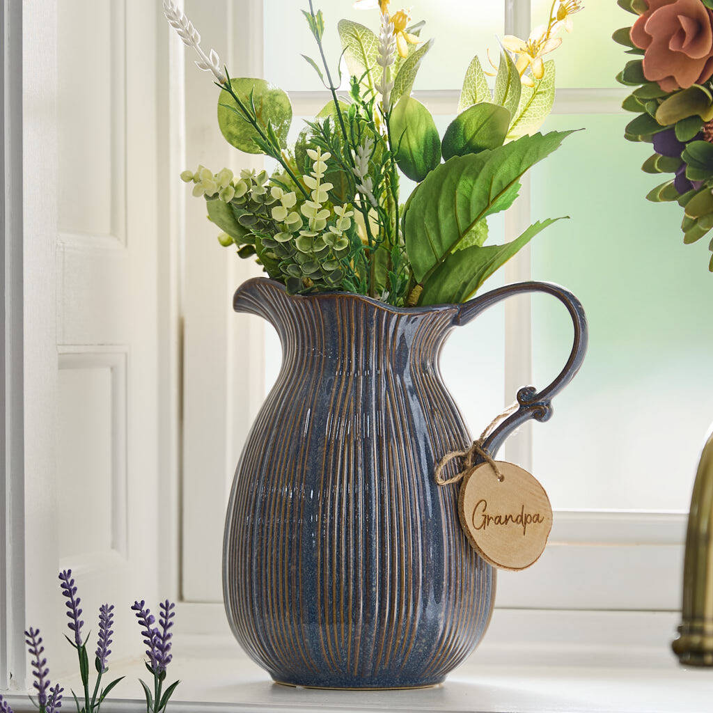 Stainforth Large Blue Ceramic Jug Vase