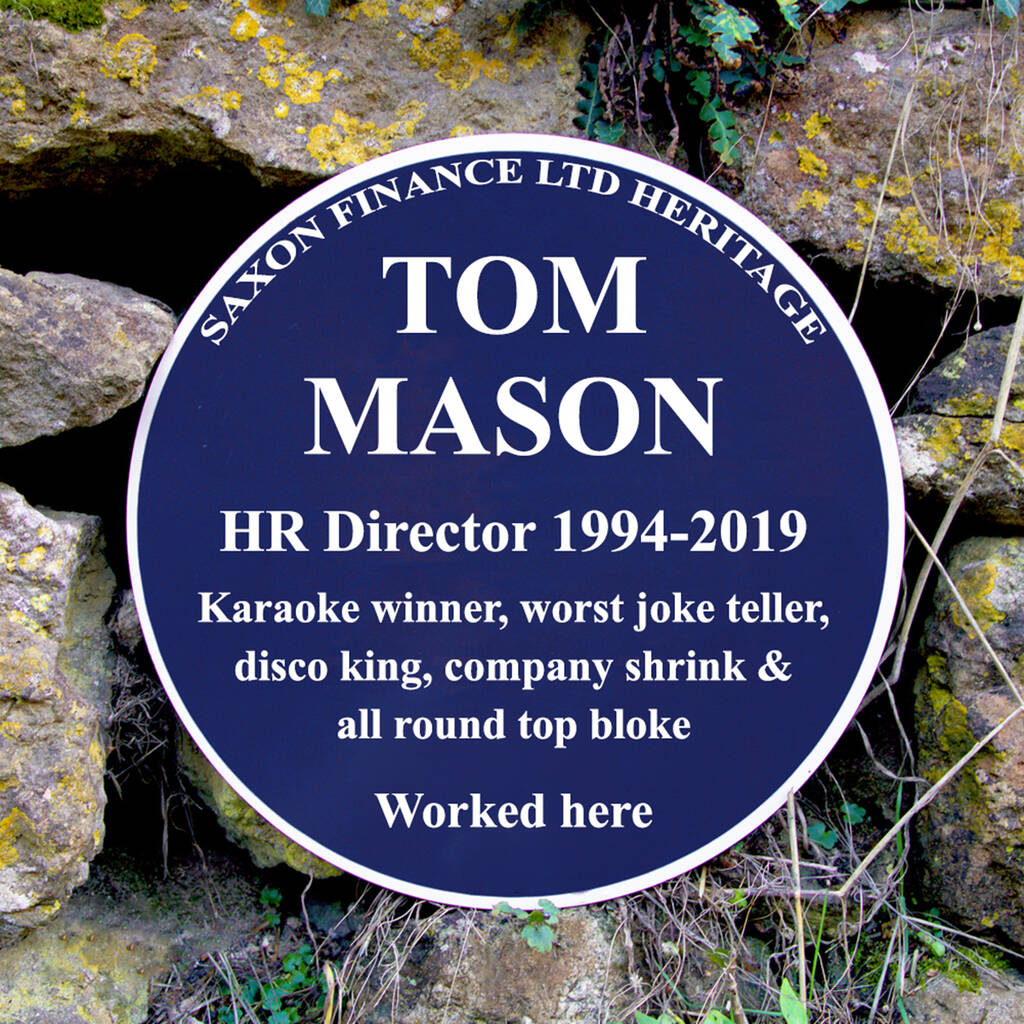 Personalised Retirement Blue Plaque