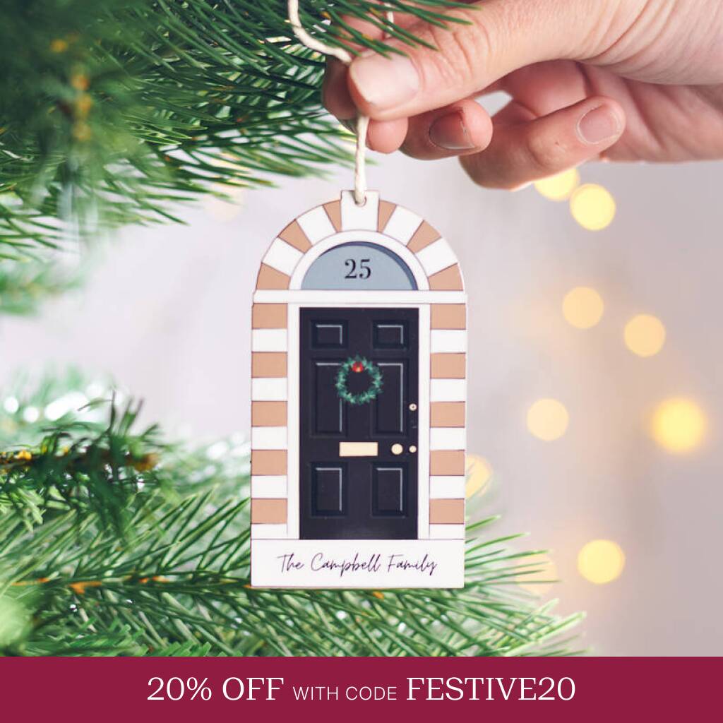 Personalised Family Door Hanging Christmas Decoration