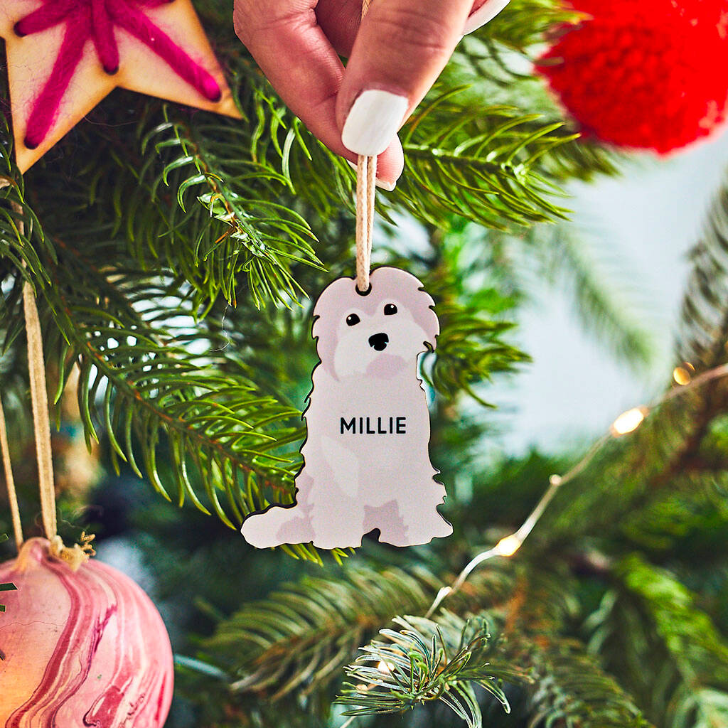 Personalised Dog Breed Christmas Hanging Decoration