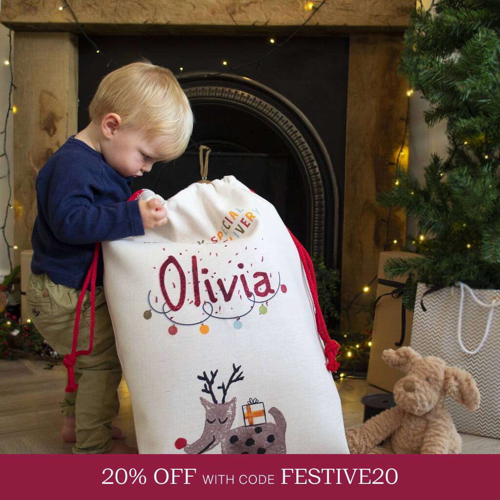 Personalised Reindeer Christmas Sack