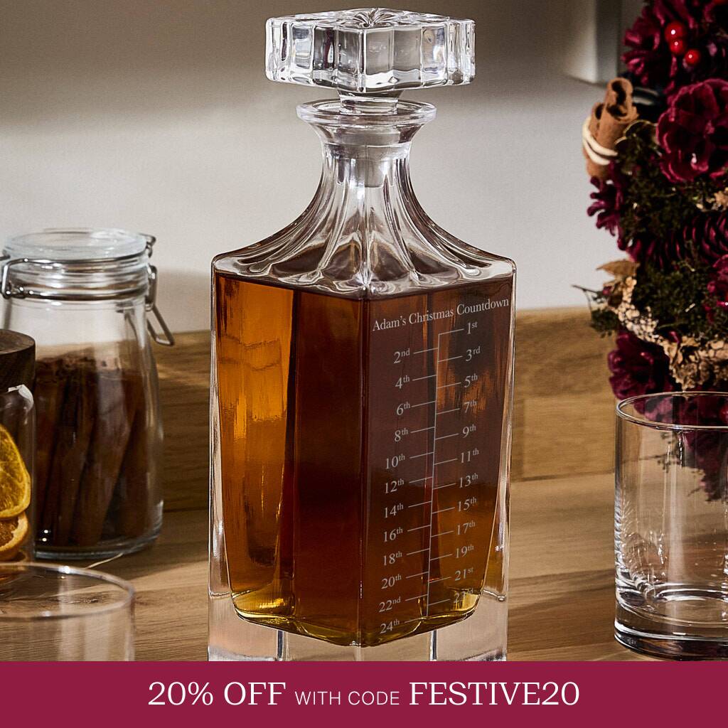 Personalised Christmas Advent Calendar Decanter Gift
