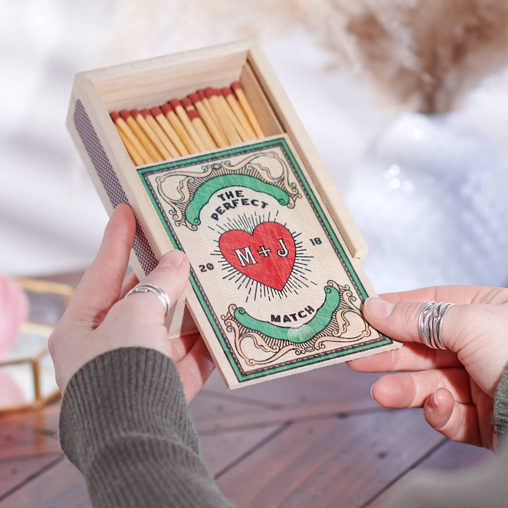Personalised Couples Large Matchbox