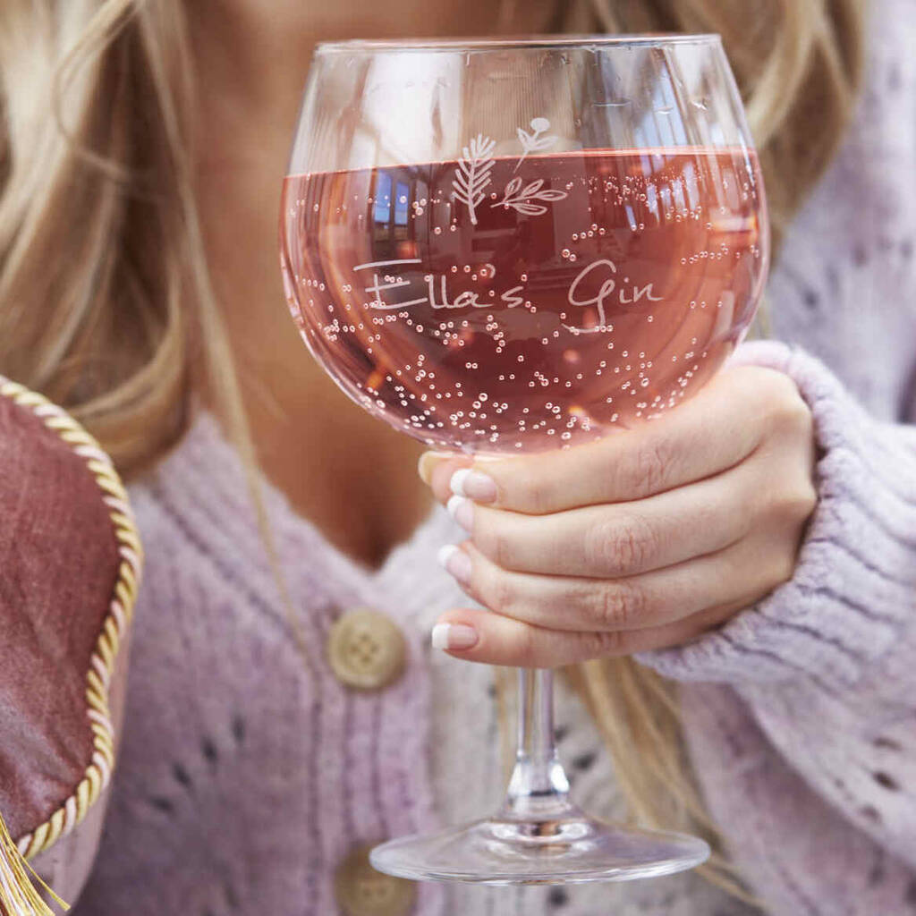 Botanical Personalised Gin Glass