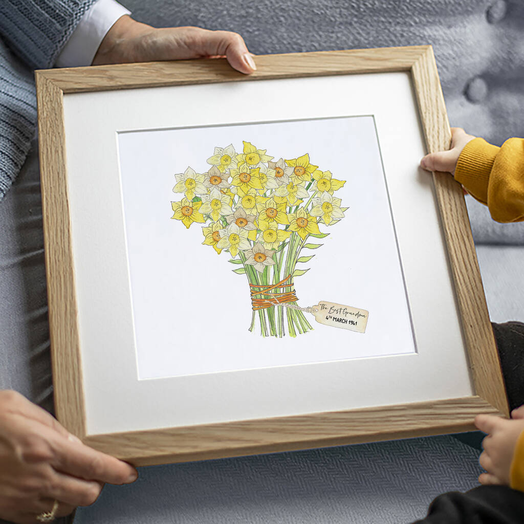 Personalised Birthday Birth Flowers Print