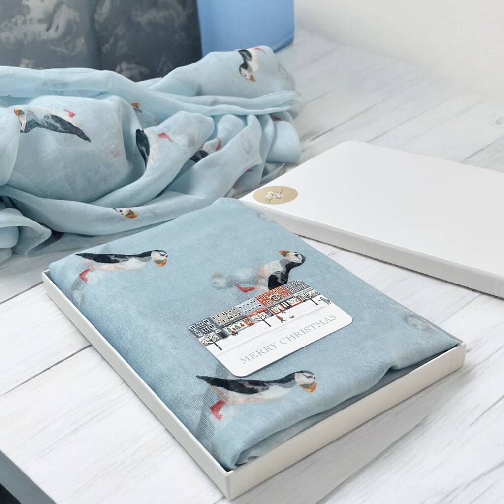 Puffin Print Scarf