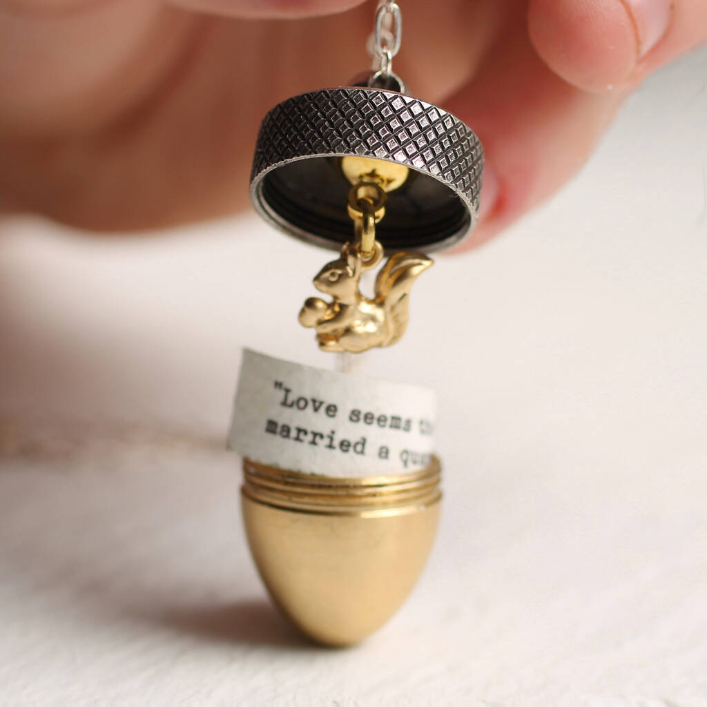 Acorn Squirrel Locket With Personalised Message