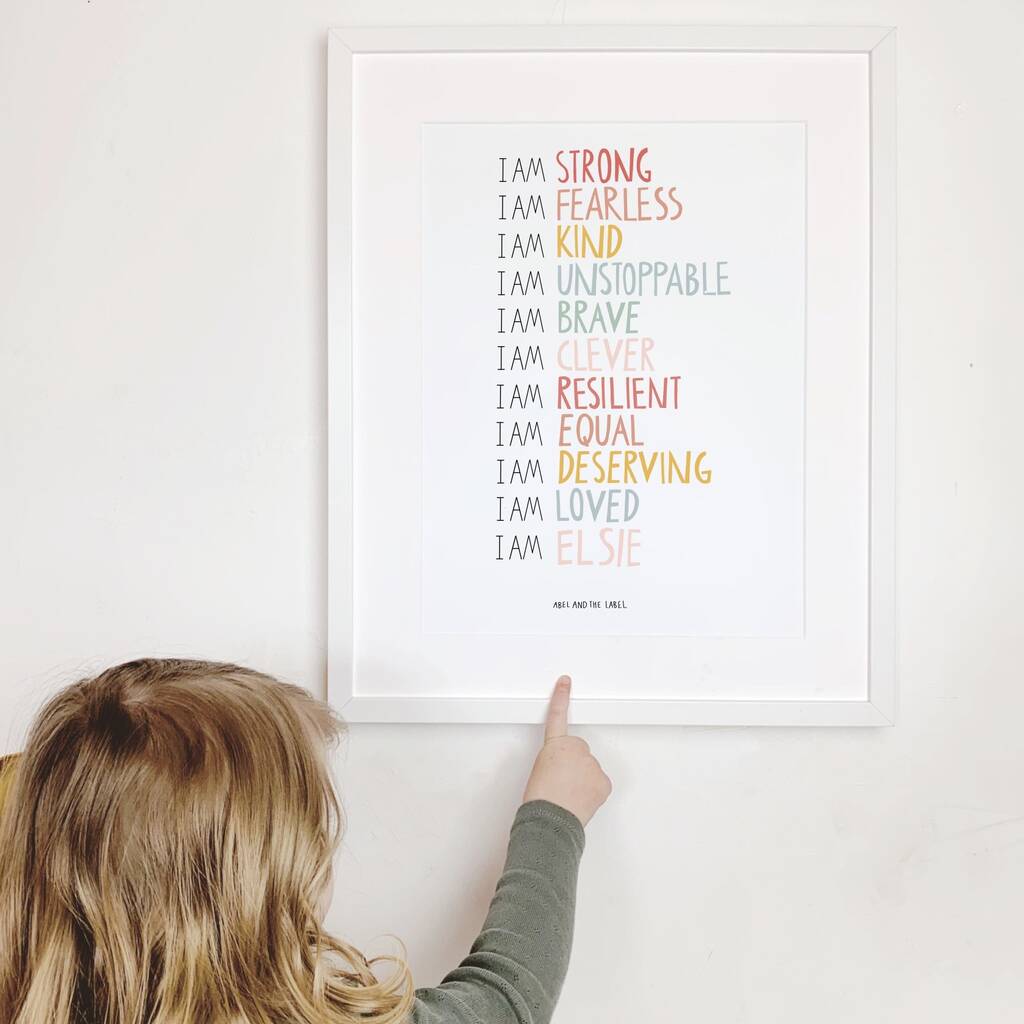 Personalised 'I Am' Strong Children's Affirmation Print