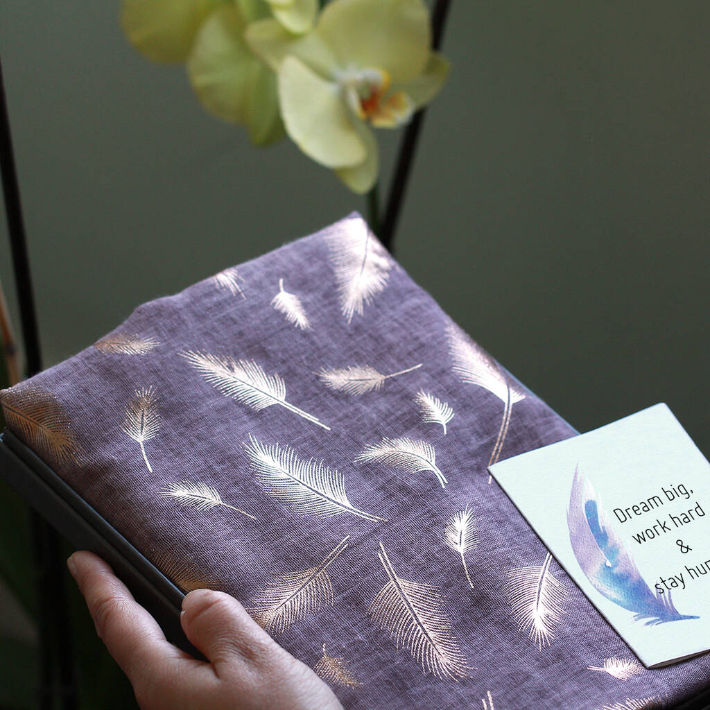 Thinking Of You Feather Rose Gold Foil Scarf