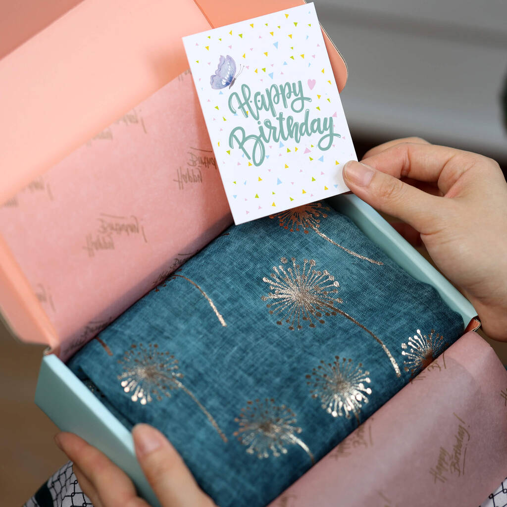 Dandelion Foil Birthday Gift Scarf