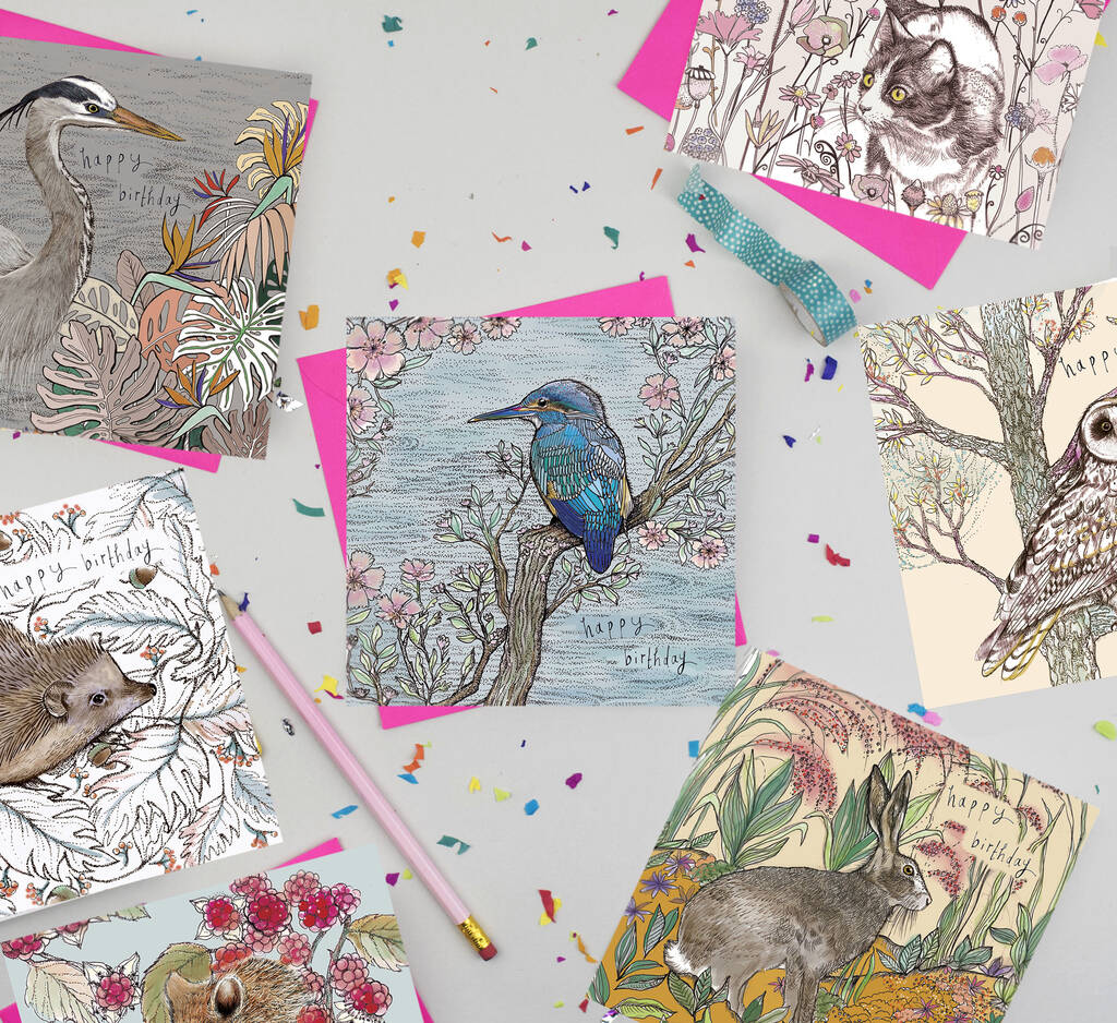 'Fauna Birthday' Mixed Pack Of 11 Greeting Cards