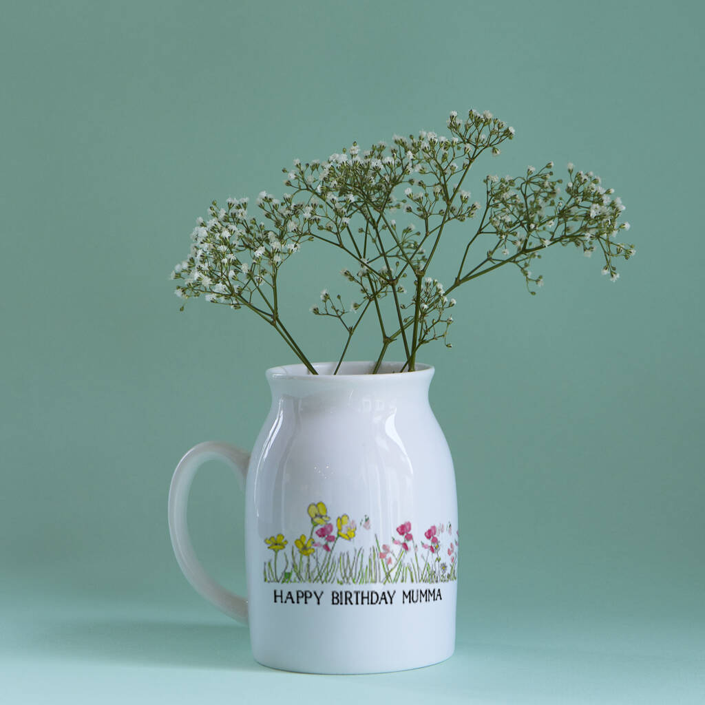 Personalised Birth Flower Ceramic Vase