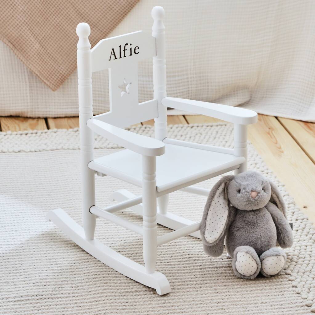 Personalised White Star Children's Rocking Chair