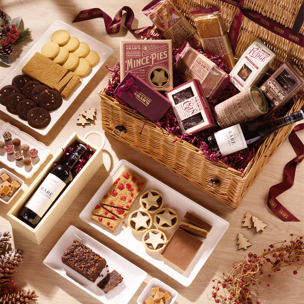 Christmas Luxury Basket Hamper With Wine