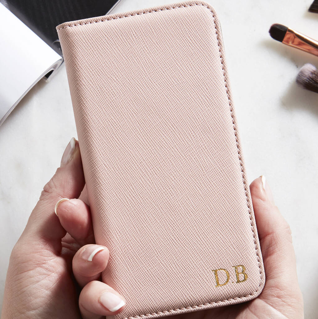 Personalised Leather Flip Phone Case
