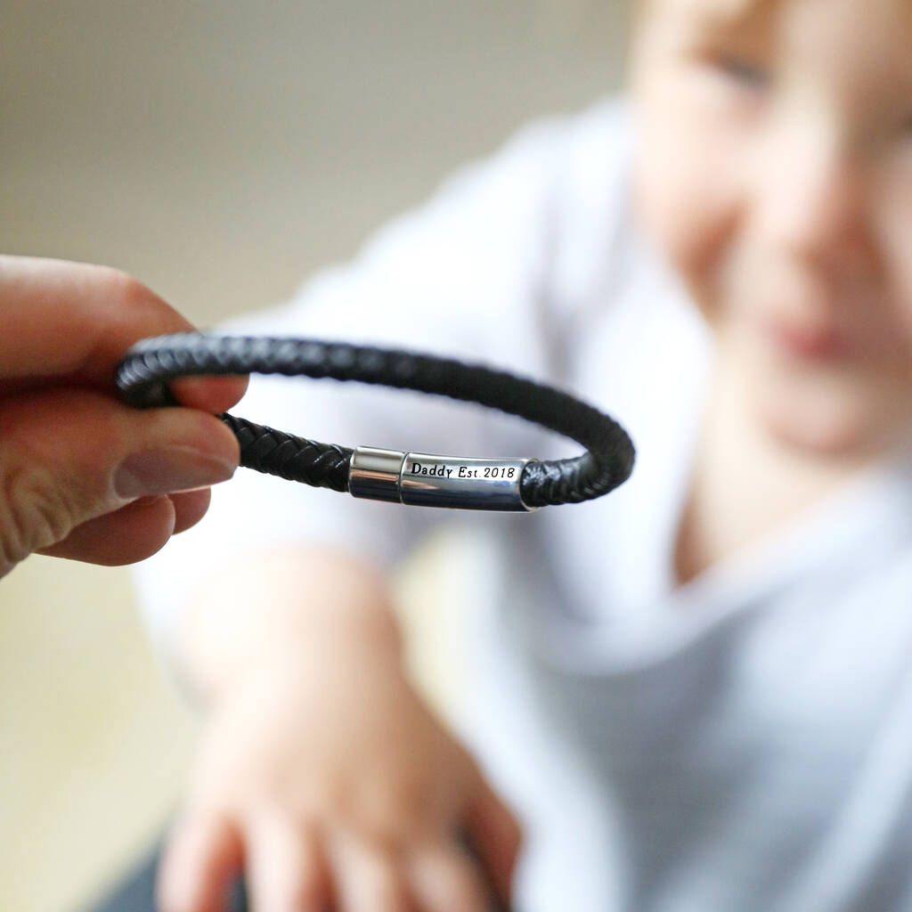 Men's Personalised Vegan Leather Bracelet